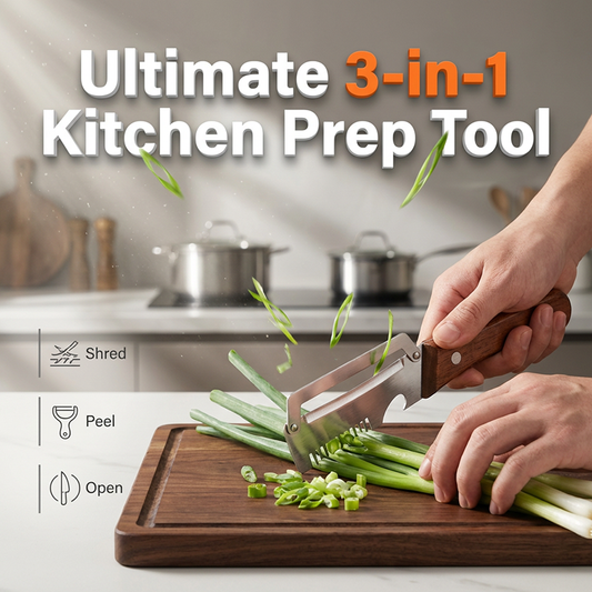 🔥3-in-1 Scallion Shredder & Peeler Kitchen Tool