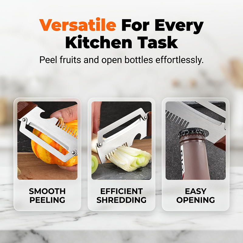 🔥3-in-1 Scallion Shredder & Peeler Kitchen Tool